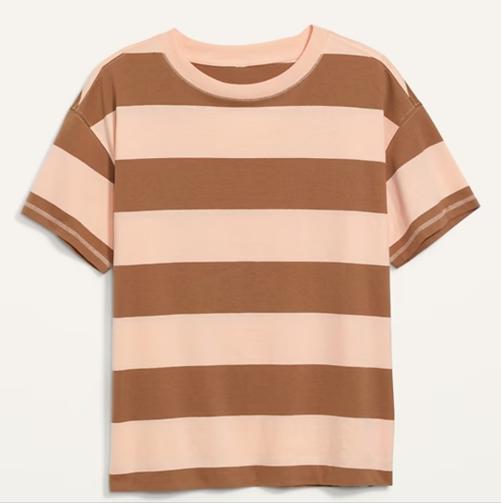 Short Slv Vintage Boxy Striped Easy Tee Old Navy EUC L Nautical Skatergirl Y2K